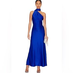 Alastair Satin Gown in Electric Blue